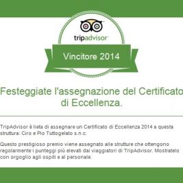Certificato di Eccellenza TripAdvisor 2014