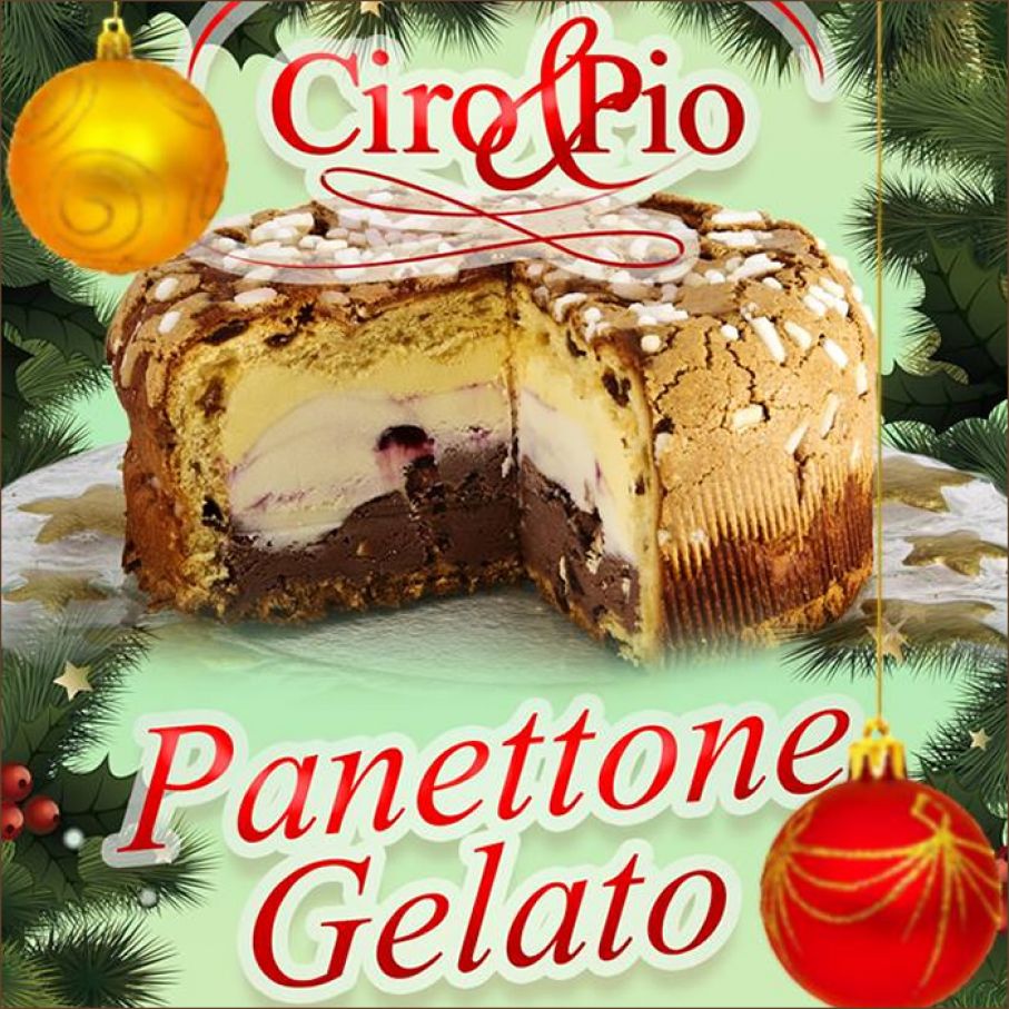 Merry Christmas with ice cream Panettone